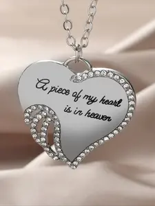 Fashionable Rhinestone Heart Letter Slogan Necklace, Trendy Jewelry for Women, Stylish Accessory for Everyday Wear