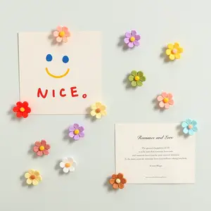 10pcs Creative Kitchen Home Small 3D Six-Petal Flower Resin Fridge Magnets, Multifunctional Magnet, Photo Message Board, Suitable for Metal Surfaces, DIY Decor