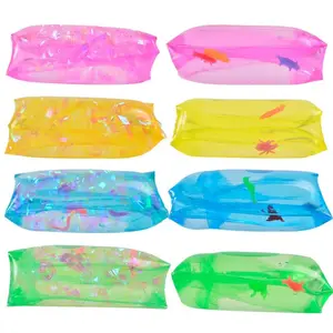 Mini TPR Water Wiggle Snakes Fidget Toys, Glitter Animal Slippery Water Grabber Toys, Kids Birthday Party Favor Goodie Bag Fillers & Classroom Prizes #3EF