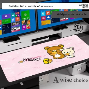 Anime Pink Rilakkuma Cute Mouse Pad | Non - slip Rubber Table Mat for Office Gaming Computer Accessories
