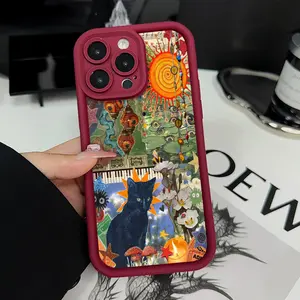 Case for iPhone 17 Air  16 Pro Max 15 Plus 14 13 12 11 XS XR E Vintage Creative Cat Collage Drop Protection Shockproof Soft Silicone smartphone Cover