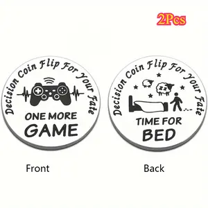 2Pcs Funny Gamer Keychain Pendant, Stocking Stuffers for Gamers, Decision Gifts
