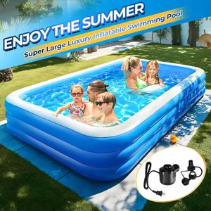 [Inflatable Pool] 2026 Large 70in/122in Inflatable Pool for Adults | Spacious Family Swimming Pool, Multi-layer Thicken PVC Material, Foldable Oversized Blow Up, Durable Construction, Ideal for Outdoor, Garden, Backyard,