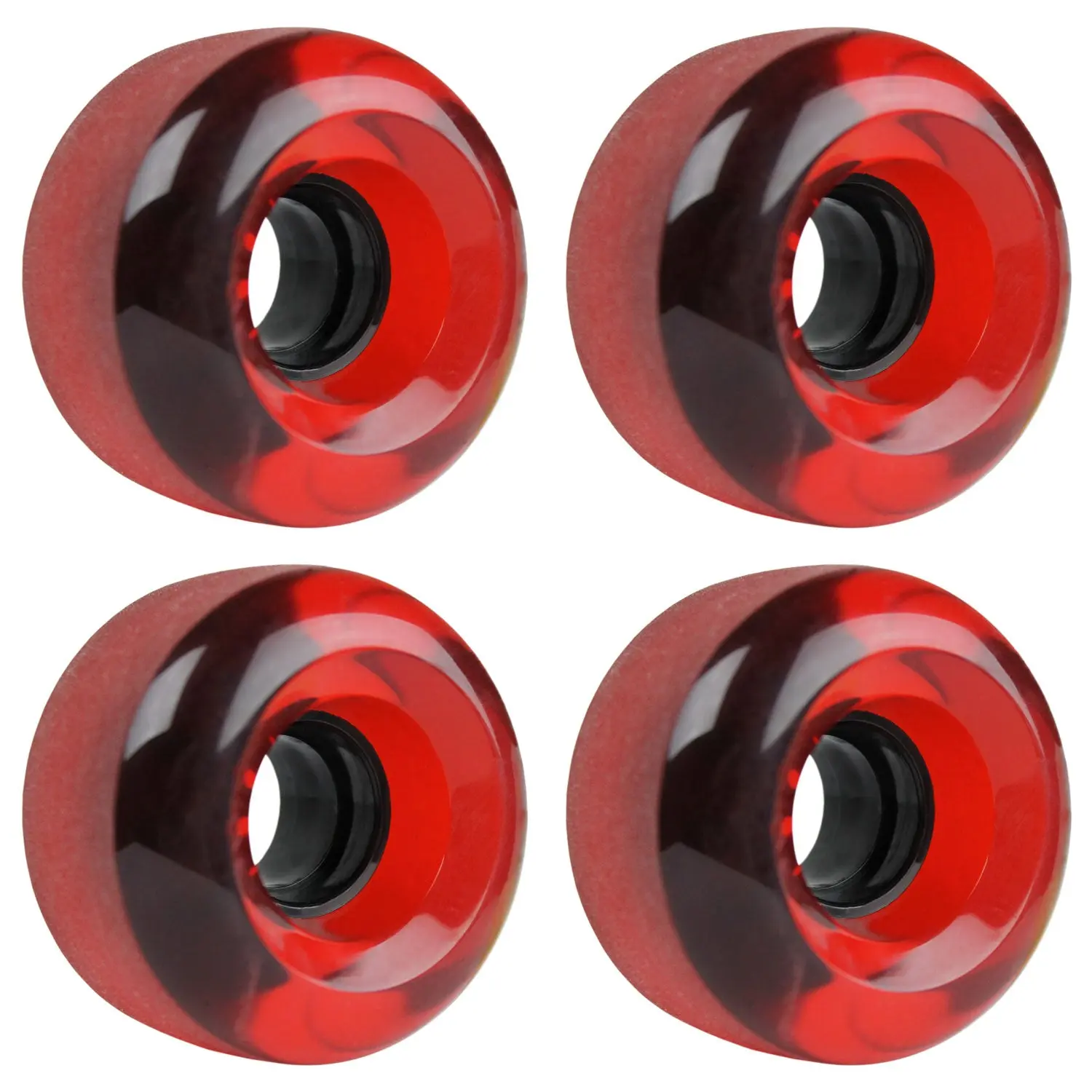62mm x 38mm 83A 186C Red Clear  Wheels (Set of 4)