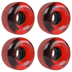62mm x 38mm 83A 186C Red Clear  Wheels (Set of 4)