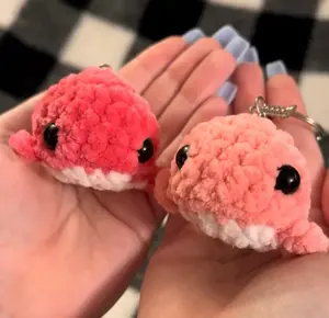 Crochet Mini Whale Keychain