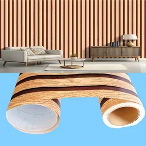 Wood Grain PVC Self Adhesive Wallpaper Roll, Smoke Proof Easy Cut Design for Bedroom Living Room TV Background Decoration