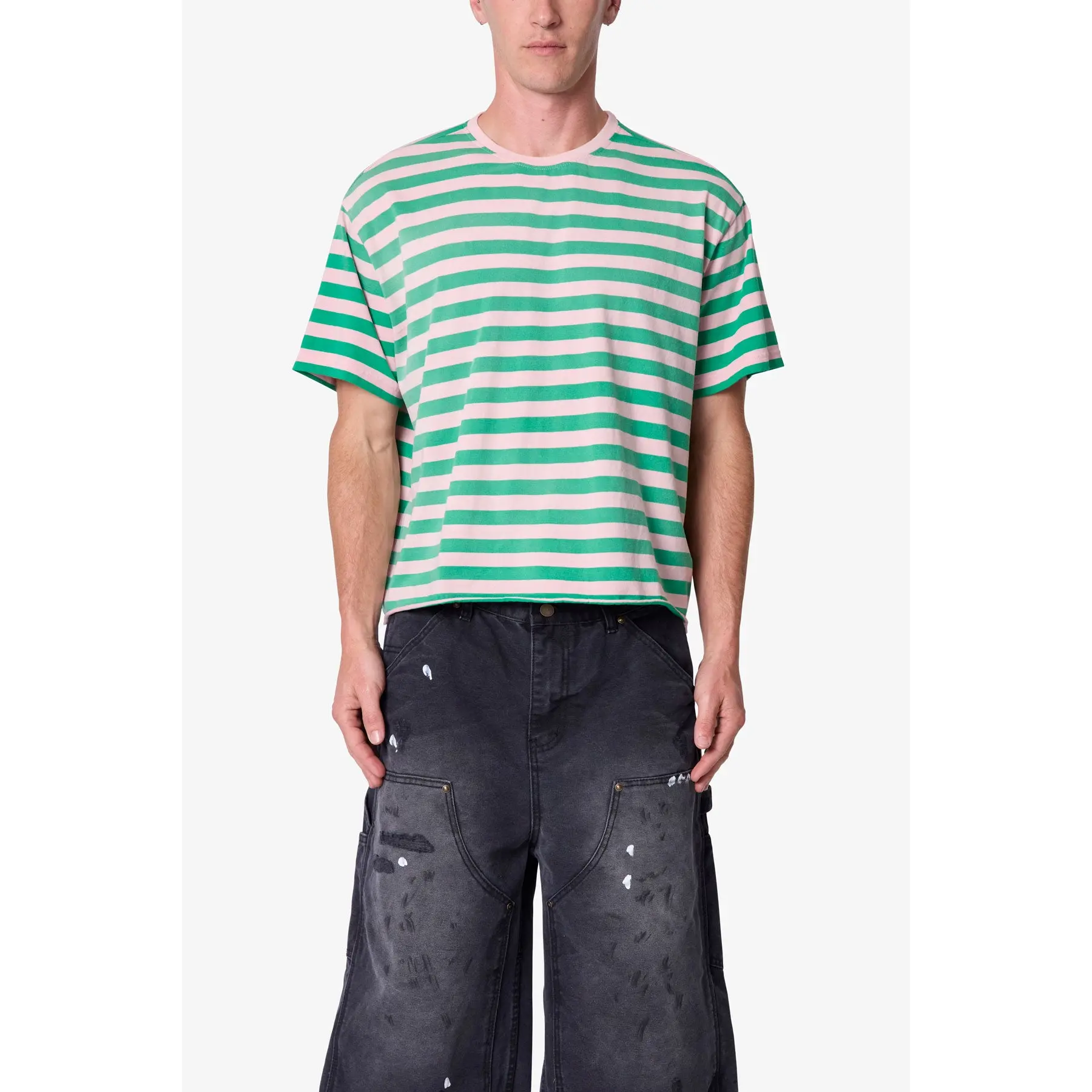 mnml Striped S/S Tee - Pink/Green