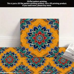 2D Flat - Vintage Geometric Pattern, PVC Sticker, Self-Adhesive Floor Decal, Removable Waterproof Decorative Sticker, Suitable for DIY on Kitchen Walls, Bathroom Walls, Balcony Floors, and More, 2D Flat