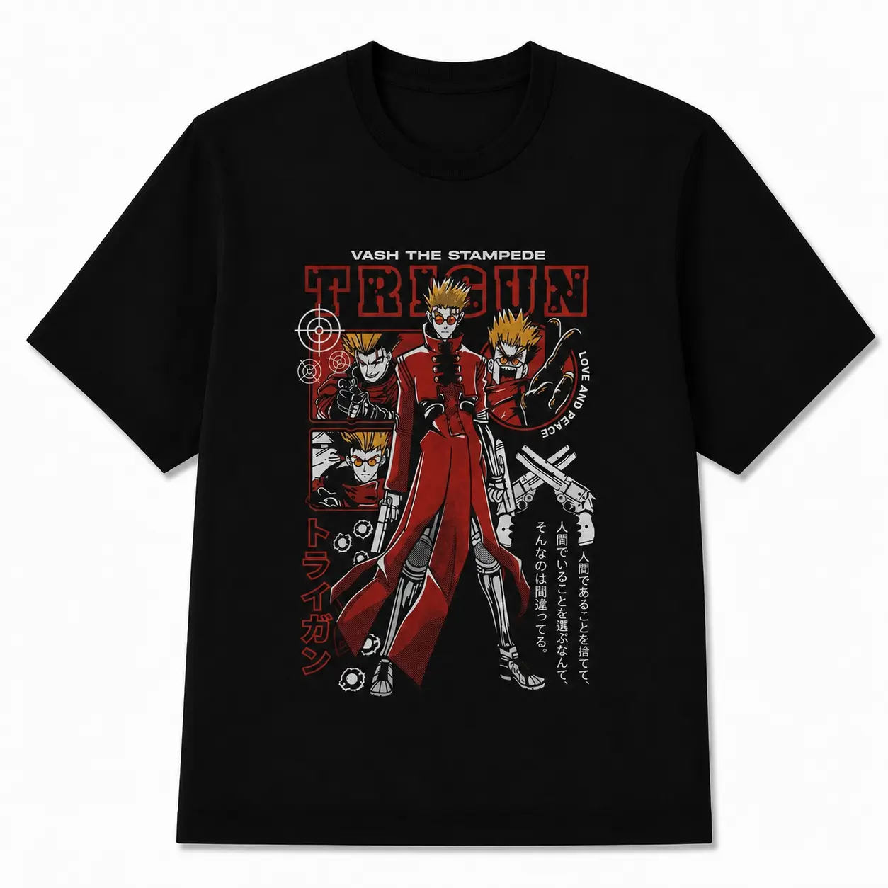 Trigun T-Shirt, Vash the Stampede Graphic Tee, Anime Manga Shirt, Japanese Streetwear T-Shirt, Retro Shonen Unisex Tee