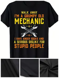 Mechanic T Shirt for Men Engineer Handyman Garage Repairman 146 Suitable for Casual Friday