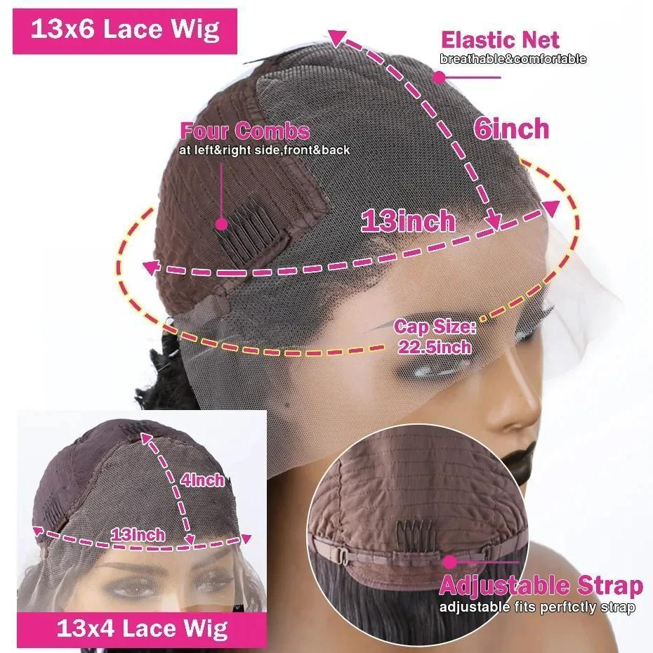 BLING HAIR Brown Body Wave 13x4 / 13x6 Lace Frontal Wig, Real Human Hair for Women with a Pre-Plucked Ear-to-Ear Hairline, Heat Safe, Human Hair Wigs, Female