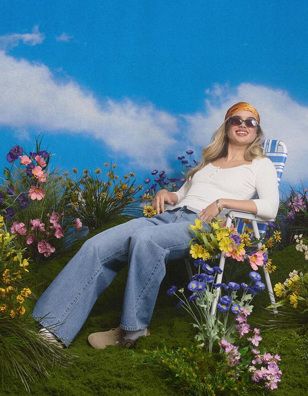 RSQ Womens Fold Over Waistband Baggy Jeans