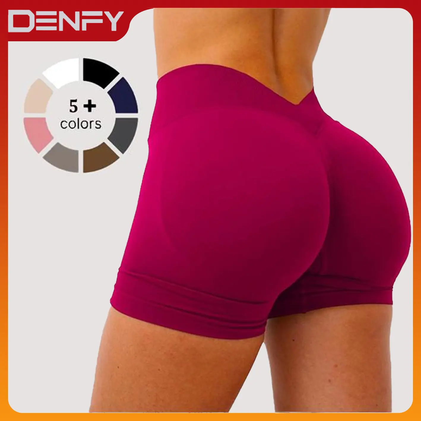 [SIZE UP 1] DENFY LJ V-BACK SCRUNCH SHORTS Fitness Gymwear Yoga Pants Gym Workout Sportswear Drying Exercise Yoga High Cycling Quick Drying Gymclothes