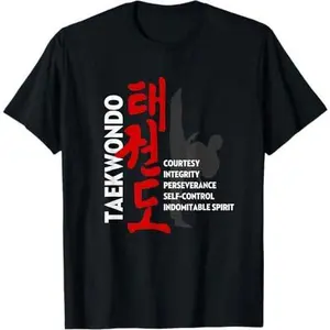 Taekwondo Tenets T-Shirt - Martial Arts Graphic Tee T-Shirt
