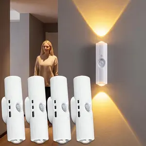 【DealsForYou】Rechargeable Smart LED Motion Sensor Ambient Light, Auto On Color-Changing Magnetic Wall Light, Suitable for Stairs, Wardrobes, Closets, Bathrooms & Cabinets (7 RGB Colors)