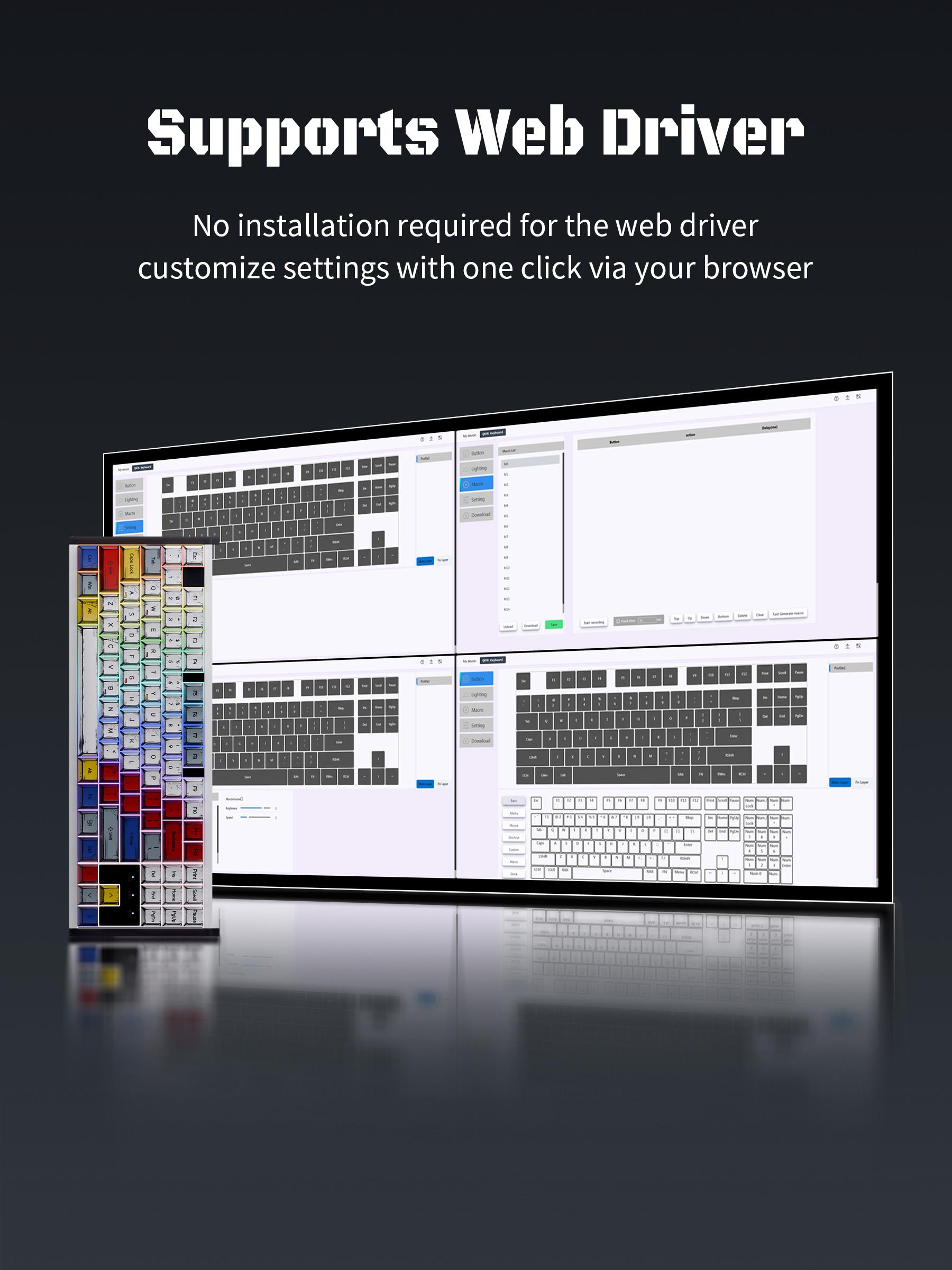 Hotswap Gaming Keyboard - 87/104 Keys, Sturdy Alloy Housing, Side RGB Marquee Light, Compatible with Windows, Mac, Android Systems