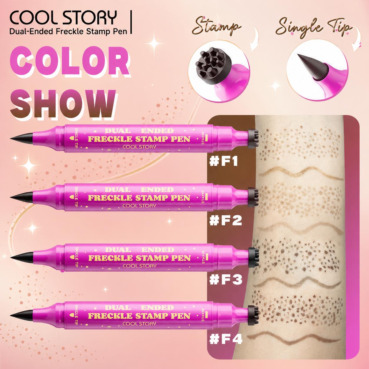 Dual-Ended Faux Freckle Pen, Freckle Stamp and Fine Tip Makeup Pen for Natural-Looking Face Makeup, Easy Freckle Look for Daily Wear, Party, Festival and Photo Makeup Dual-Ended Faux Freckle Pen, Freckle Stamp and Fine Tip Makeup Pen for Natural-Looking Face Makeup, Easy Freckle Look for Daily Wear, Party, Festival and Photo Makeup