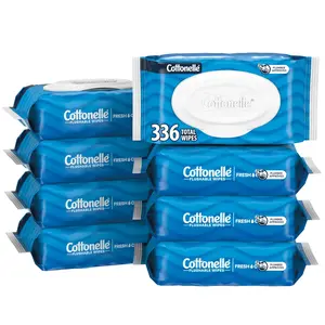 Flushable Wet Wipes for Adults 8 Flip - Top Packs 42 Wipes Per Pack 336 Total Wipes for Toilet and Household Use