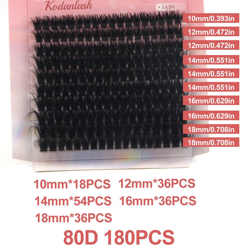 120D/100D/80D Lash Clusters Kit Thick Cluster Eyelash Extensions Individual Lashes Faux Mink Eyelash Clusters D Curl 10MM/12MM/14MM/16MM/18MM Lash Extension Dramatic Eyelash Extensions Eyelashes Clusters Makeup Cosmetic