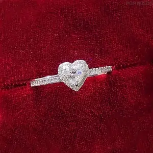 Sparkling heart cubic zirconia ring crafted for ladies, ideal for engagement, wedding, anniversary and party occasions. Elegant heart design works as sweet promise jewelry and thoughtful Valentine’s Day gift for your beloved partner.