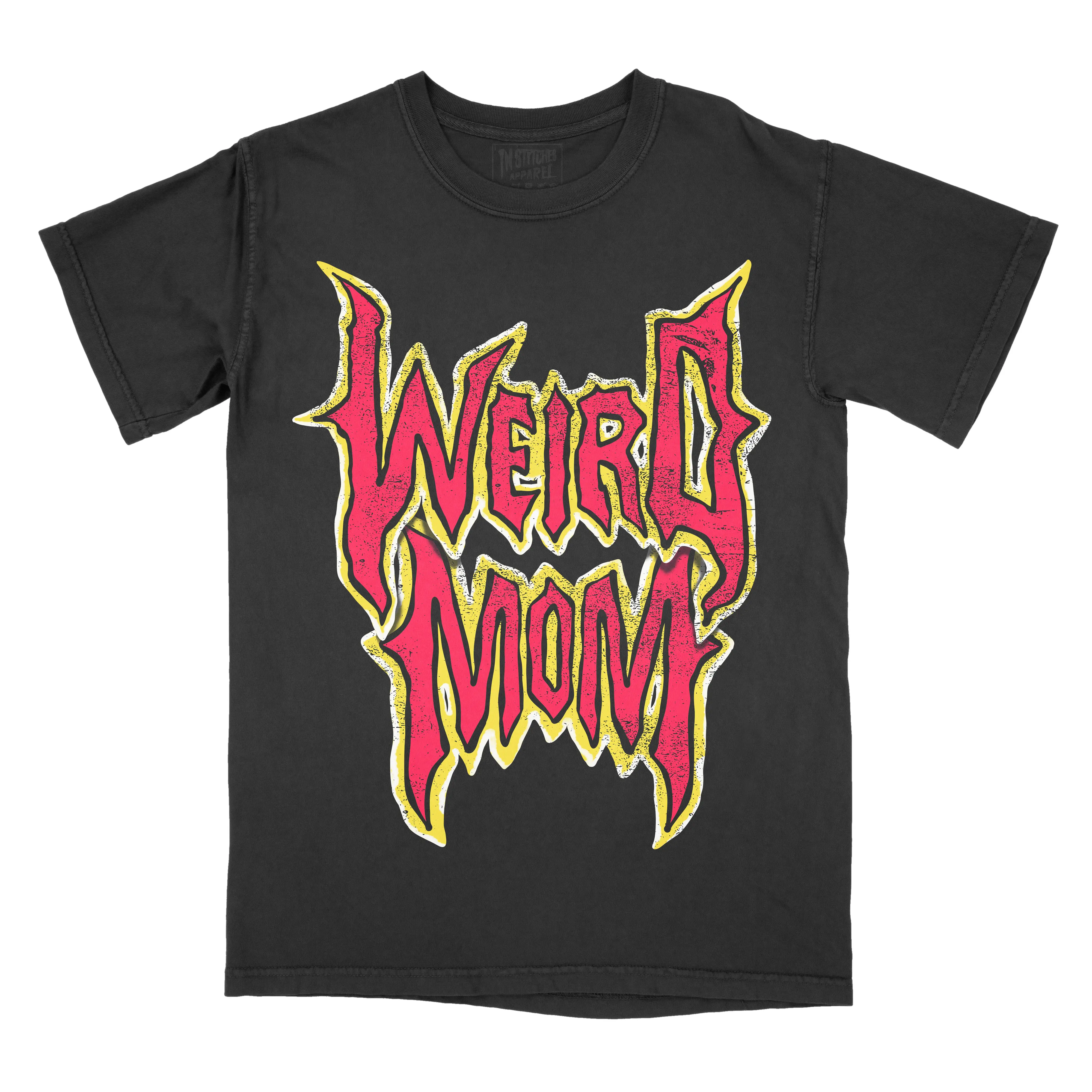 Women's Weird Mom Graphic Comfort Colors Crewneck Tee - Gothic Alt Goth Clothes Printed Cotton Short-Sleeve Oversized Top, Dark Aesthetic Casual Daily Wardrobe Essential
