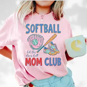 Softball Mom Club Shirt, Sports Game Day Mama Tee, Trendy Mother's Day Gift, Hit The Dang Ball T-Shirt