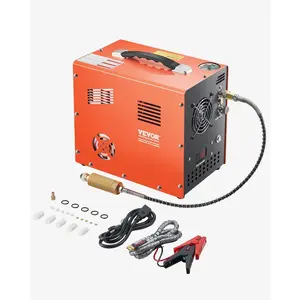 VEVOR PCP Air Compressor, 4500PSI/30Mpa PCP Airgun Compressor with Built-in Converter Fan Cooling System, Auto Stop DC12V/AC120V Portable Paintball Tank Compressor for Air Rifle, Scuba Diving Bottle