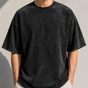 Men's 100% Cotton Vintage Wash Short-Sleeve T-Shirts, Menswear Tops for Everyday Basic Wear Comfortable Summer Unisex Tees Streetwear