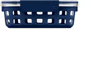 Glass Meal Prep Container with Silicone Sleeve and Airtight BPA-Free Plastic Lid - Dishwasher, Microwave, and Freezer Safe.