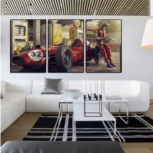 3pcs Frameless Vintage Racing Poster, Classic F1 Race Wall Canvas Art, Home Living Room Bedroom Decoration