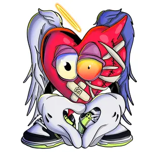 5-Pack or 10-Pack Good versus Evil Broken Heart DTF Heat Transfer for DIY T-Shirt Making