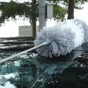 1pc Dust Remover Extend by 1.4m Electrostatic Dusters With Extension Pole, Retractable Dust Removal Brush, Bendable Head Dusting Brush, Reusable Washable Ceiling Fan Duster For High Ceilings, Furniture, Car, Cleaning Supplies, Cleaning Tool