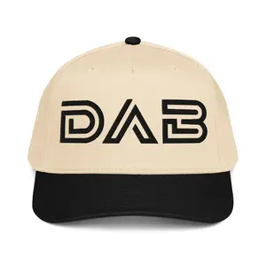 DAB Black Snapback Embroidered 5-Panel Cap