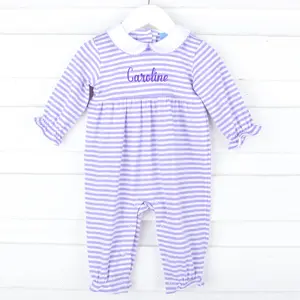 Purple Stripe Romper for Girls - Soft Fabric for Everyday Wear