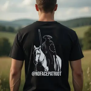 No Face Patriot Limited Edition T-Shirt – Faceless Rider American Flag Patriotic Black Graphic Tee