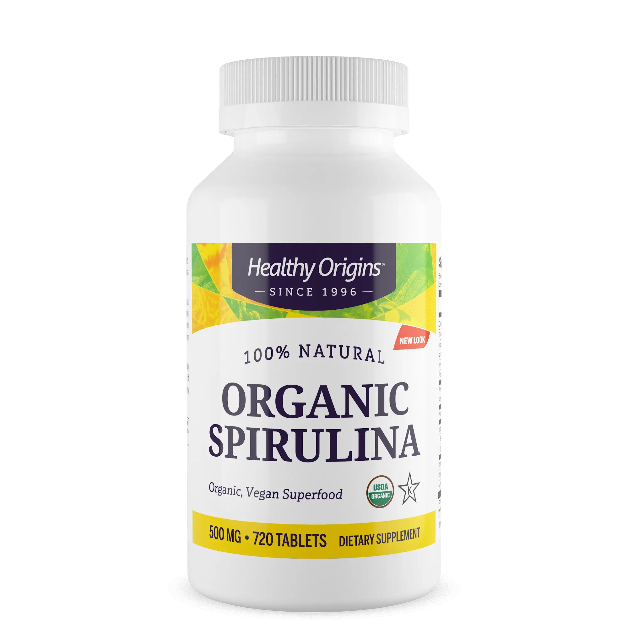 Healthy Origins - Organic Spirulina 500 MG Softgels  Dietary Supplement - 2 Sizes