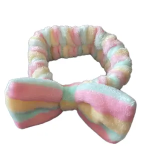 Soft Spa Sherbet Striped Coral Fleece Headband