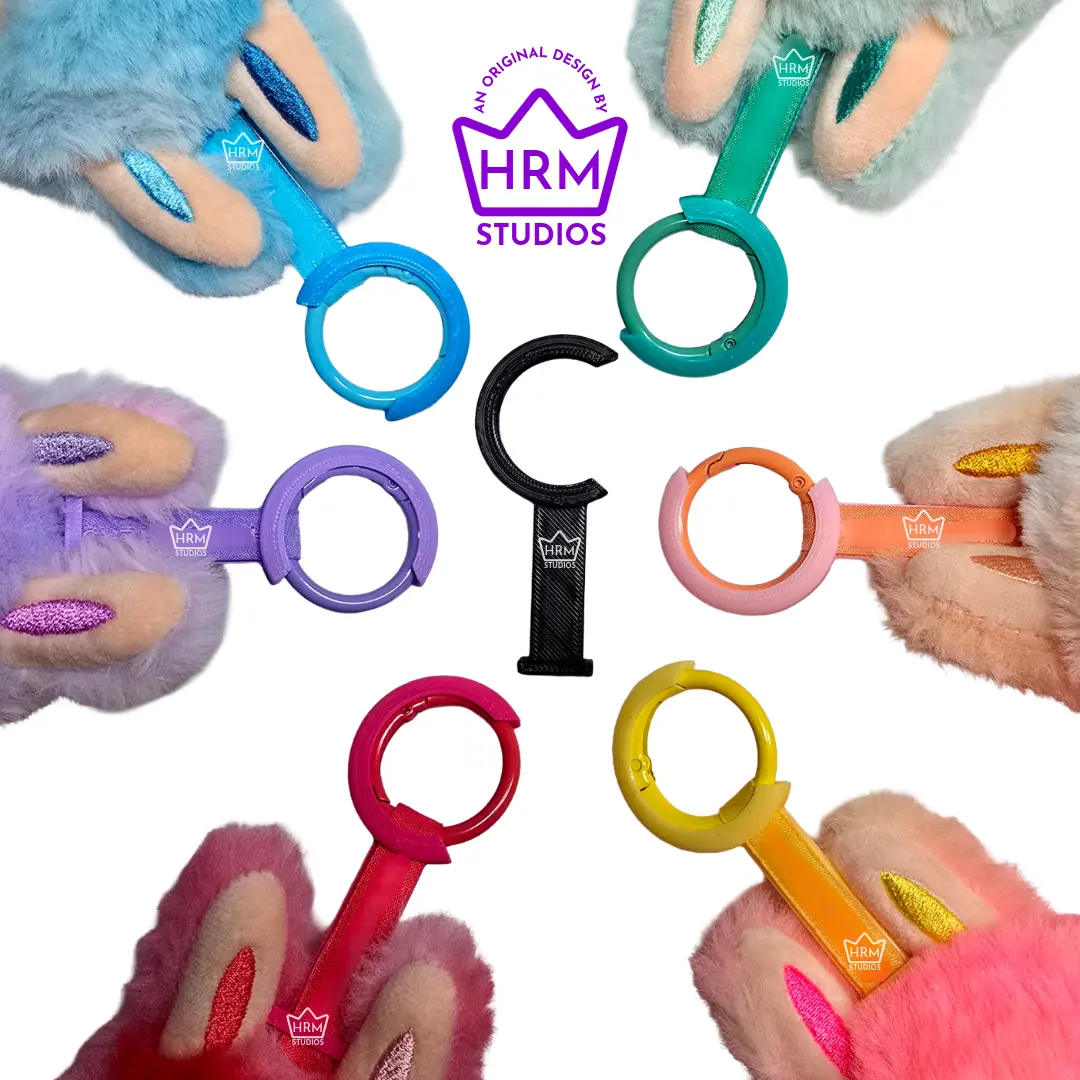 Security & Anti-Flip Solution Compatible w/ 17cm Plush Pendants | Keychain Anti-Theft Device | Color Match Sets | Keyring Clip Guard Protector | Keychain Lock | Plushie Protector | Flip Prevention System