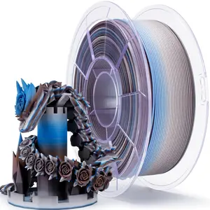 Color Change Filament, Matte Gradient Rainbow 3D Printer Filament, Faster Color Changing by Length PLA, Dimensional Accuracy +/-0.03mm, 1KG/ 2.2lbs Spool, Fit  FDM 3D Printer, Twilight