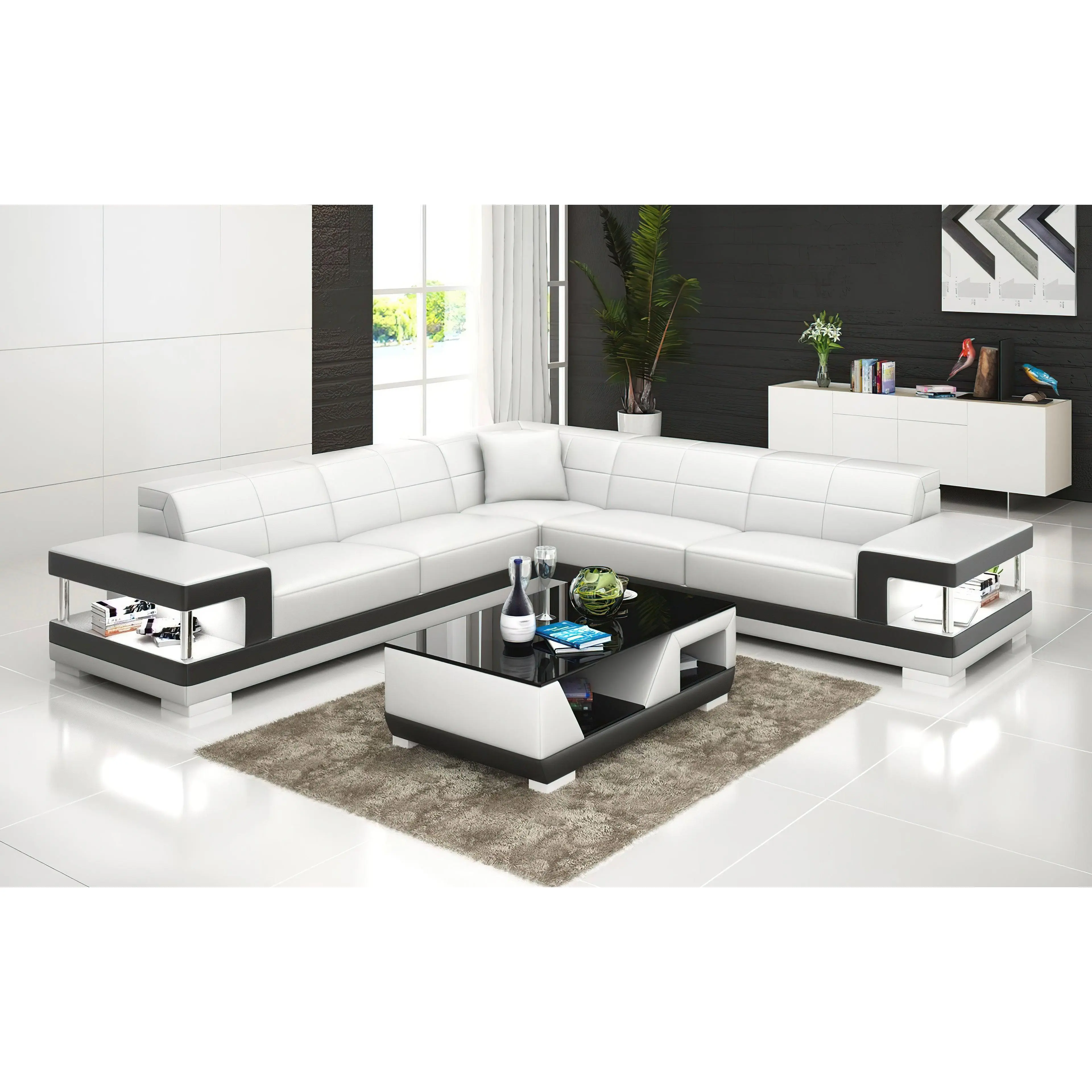 Winscombe Modern Leather Sectional with Storage Winscombe Modern Leather Sectional with Storage