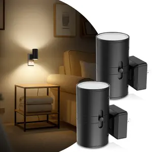 LOHASLED Modern Wall Sconce Style Night Light Plug into Wall with Dusk to Dawn Sensor & Adjustable Brightness for Kitchen Hallway Bedroom Stairway