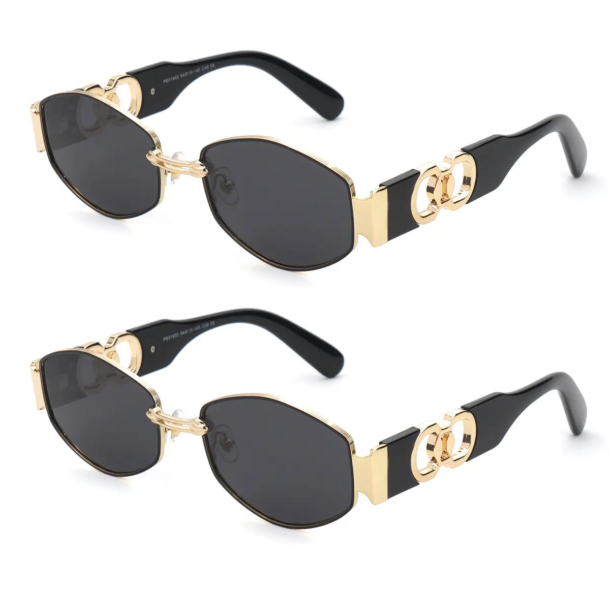 P2 Golden Frame Black Lens