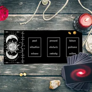 1 Piece Sun and moon phase decorative storage bag, Gothic style storage bag, polyester storage bag for tarot card storage, a gift for Tarot enthusiasts, party decoration.