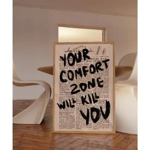 (No Frame) Typography Print, 70s Wall Art, Trendy Poster, Psychedelic Poster, Aesthetic Print, Vintage Poster, Trippy Wall Art, Retro Newspaper