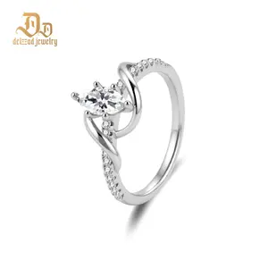 Delzzad 0.6ct Intertwined Fate Ring Wrapped in Love Band Ring Marquise Cut Engagement Ring VVS Synthetic Moissanite Ring Jewelry Copper Band Perfect Birthday Engagement Wedding Anniversary Christmas Valentine's Day Mother's Day Gift