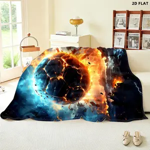 Fiery Sphere Print Throw Blanket, Single - sided Printed, Multiple Specifications Available, Soft & Cozy for Napping, Home/Office Use, Add a Dramatic Energy - Filled Vibe to Your Space