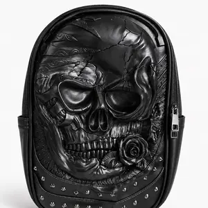Phantom Skull Backpack, Premium 3D Gothic Designer Travel Bag, SKU:3289