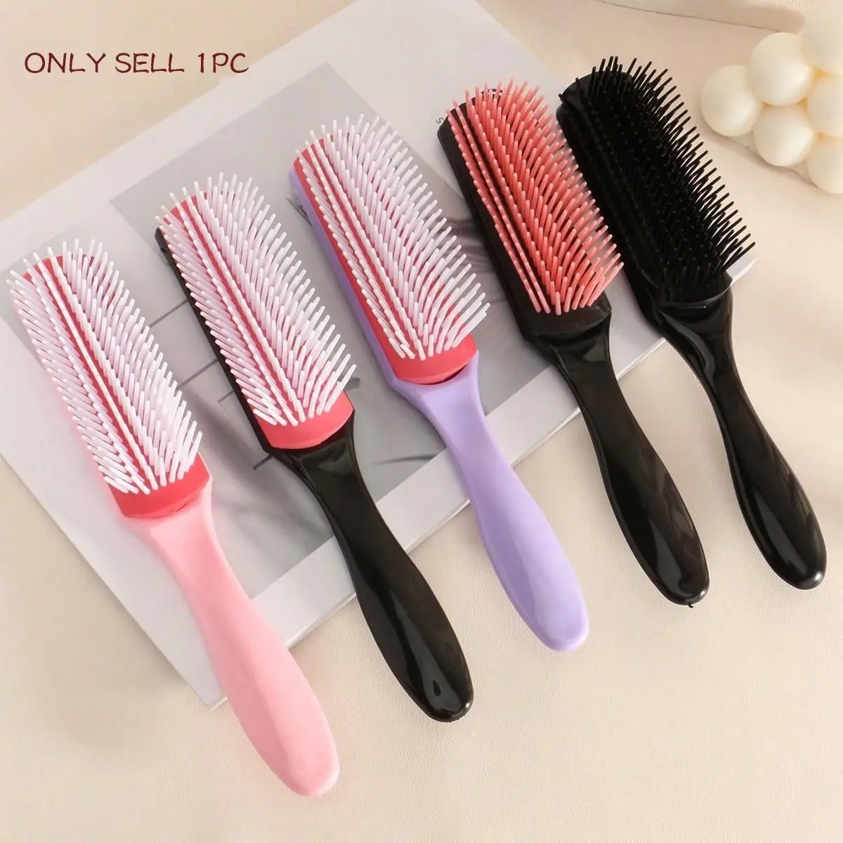 Detachable Design Hair Brush, Nine Row Comb Teeth Hair Comb, Hair Styling Comb for Women & Men, Grooming Comb, Hair Detangling Comb, Hair Styling Tools