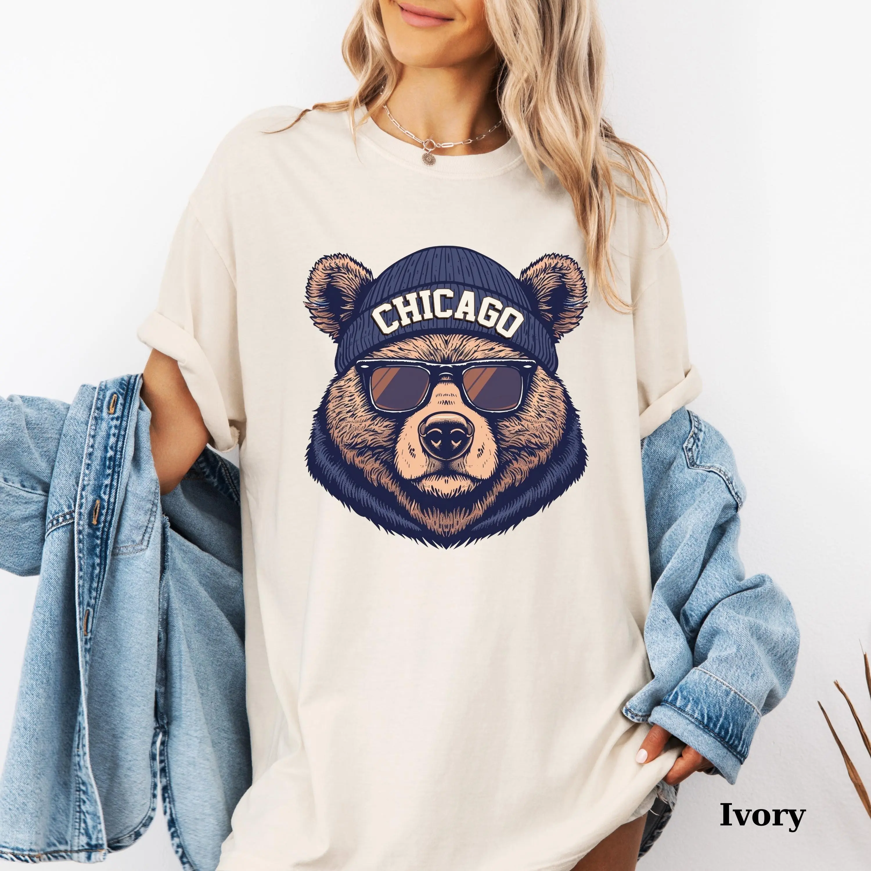 Comfort Colors Vintage Chicago Football T-Shirt, Retro Bears Tee, Game Day Gift For Football Fans